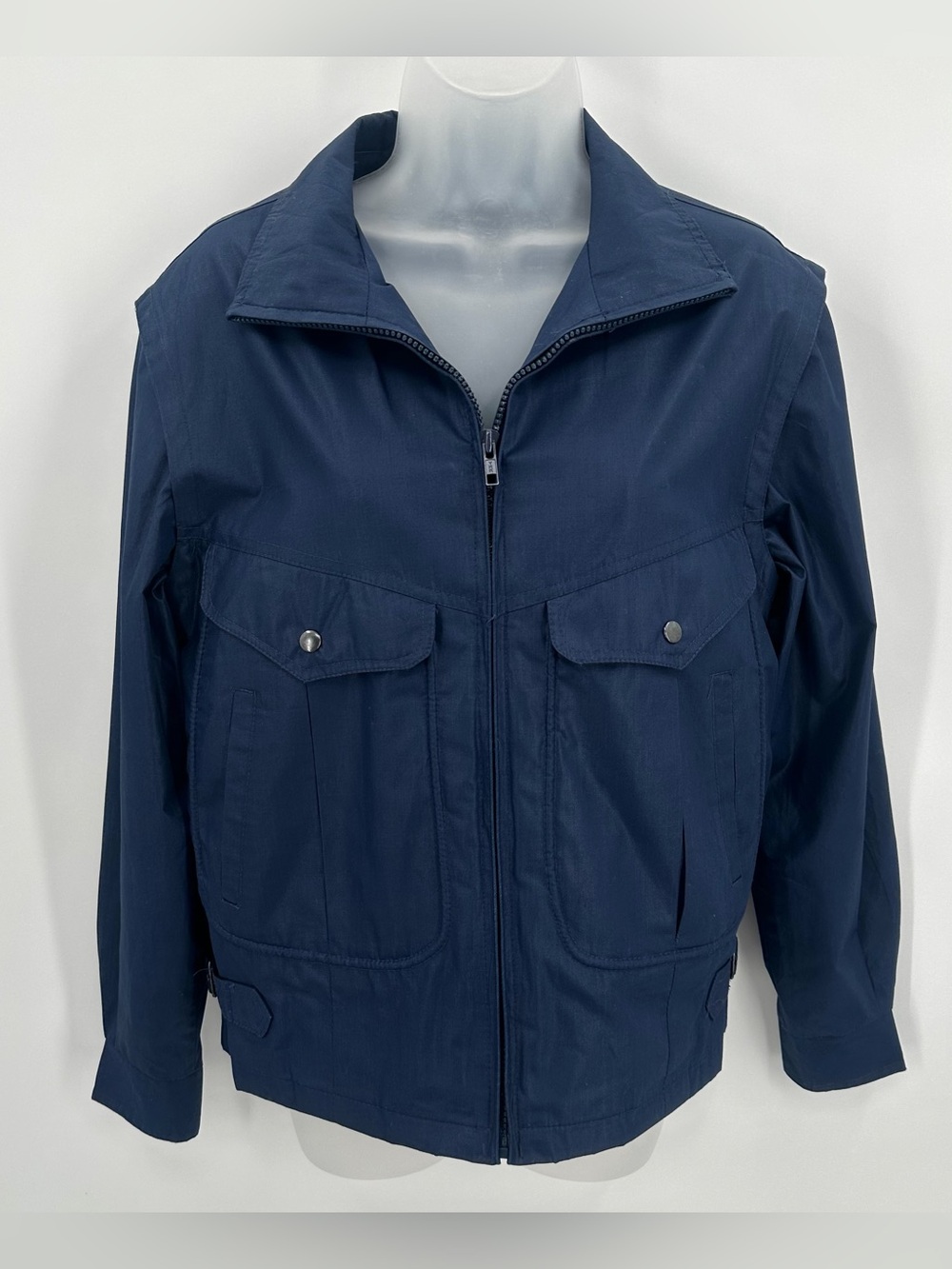 Members Only Jacket Womens Jrs 5/6 Navy Blue Vintage Europe Craft Full Zip Coat